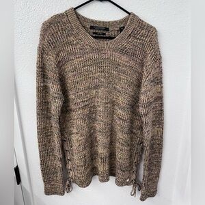Scotch & Soda Brown Cowl Neck Sweater with Cozy Knit